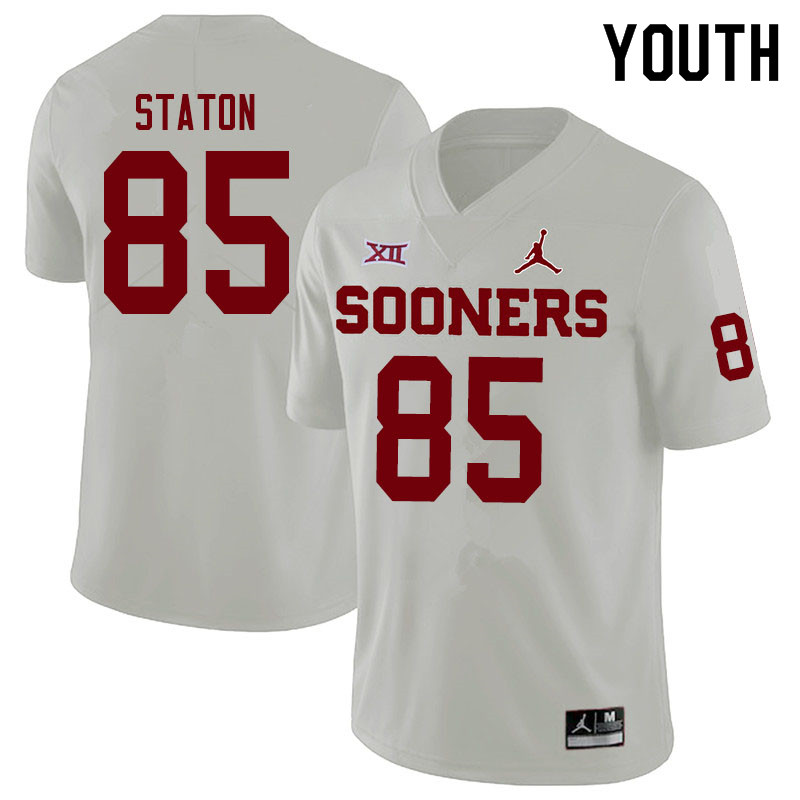 Youth #85 Devin Staton Oklahoma Sooners Jordan Brand College Football Jerseys Sale-White
